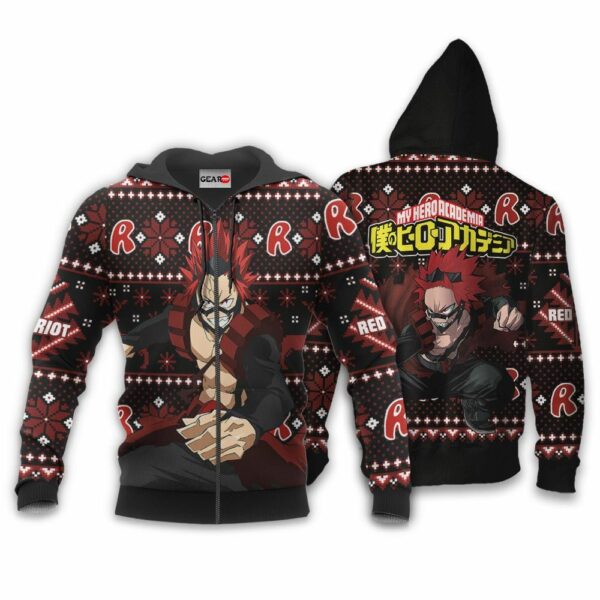 Eijirou Kirishima Ugly Christmas Sweater Custom Anime My Hero Academia XS12 2