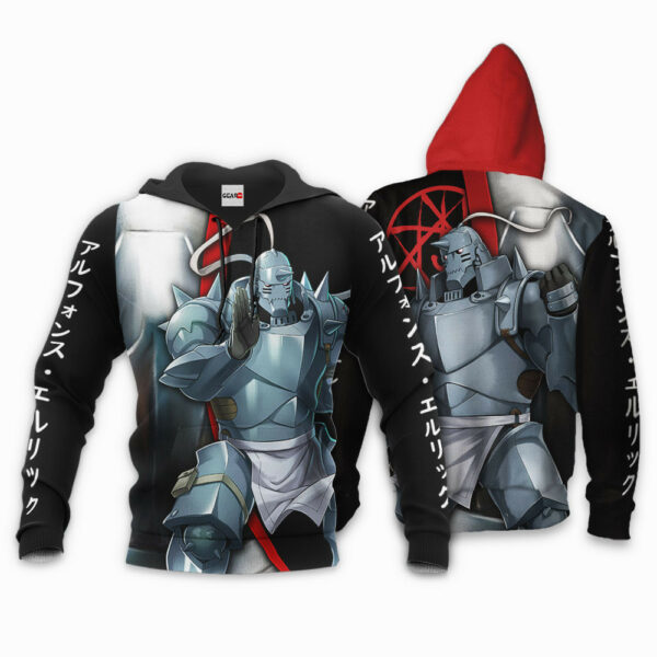 Elric Alphonse Hoodie Custom Fullmetal Alchemist Anime Merch Clothes 3