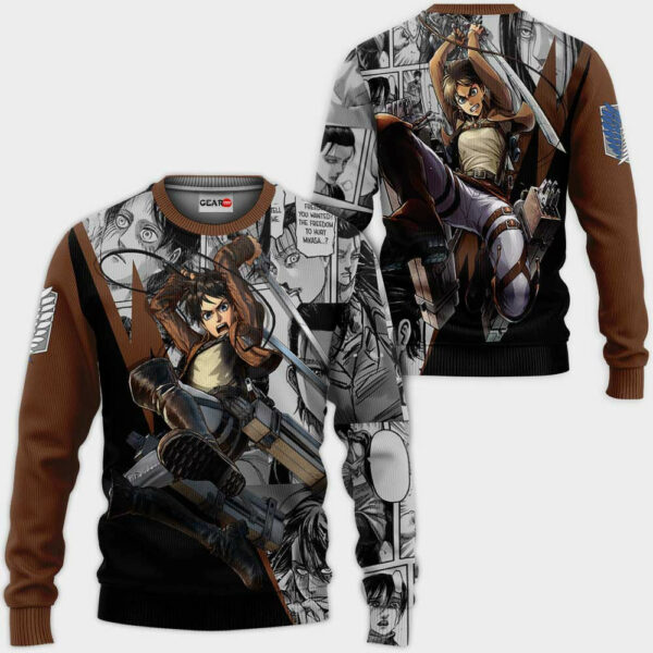 Eren Jaeger Hoodie Custom Attack On Titan Anime Merch Clothes Manga Style 2