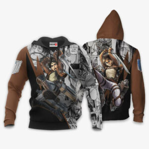 Eren Jaeger Hoodie Custom Attack On Titan Anime Merch Clothes Manga Style 8