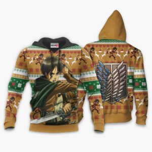 Eren Yeager Ugly Christmas Sweater Custom Anime Attack On Titan XS12 7