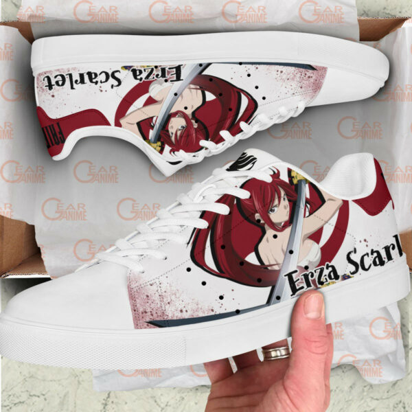 Fairy Tail Erza Scarlet Skate Shoes Custom Anime Sneakers 2