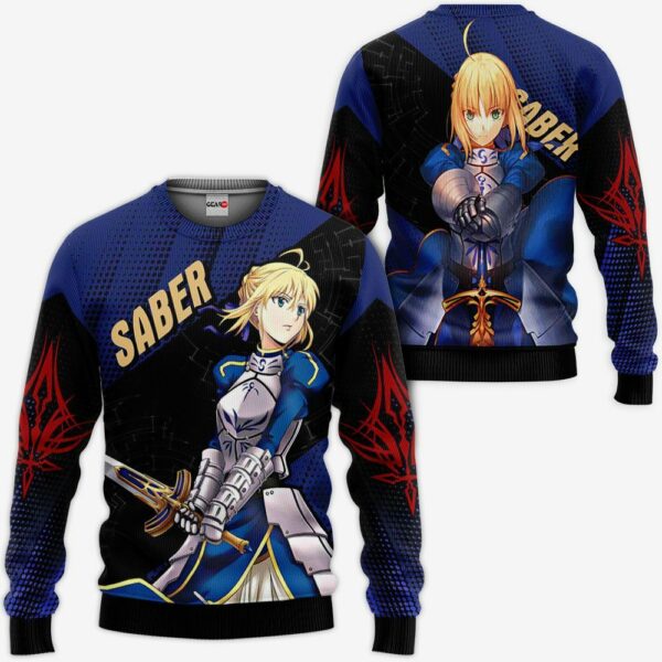 Fate Stay Night Saber Hoodie Shirt Custom Anime Zip Jacket 2