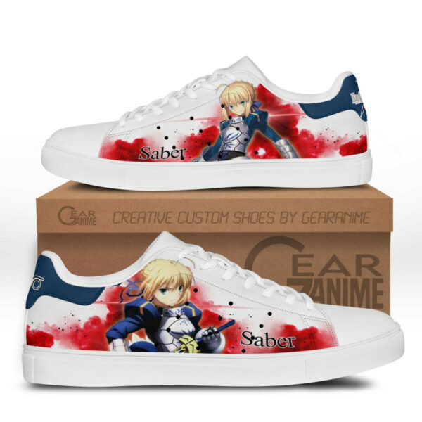 Fate Zero Saber Skate Shoes Custom Anime Sneakers 1
