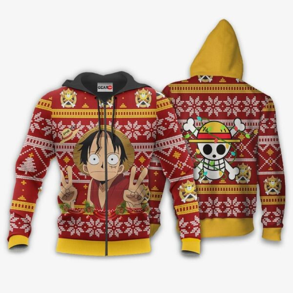 Funny Luffy Ugly Christmas Sweater Custom One Piece Anime XS12 2