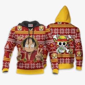 Funny Luffy Ugly Christmas Sweater Custom One Piece Anime XS12 7