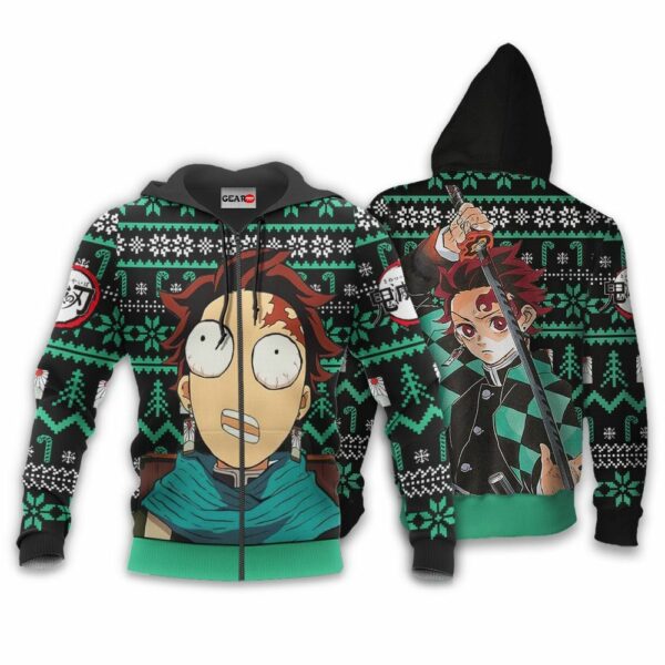 Funny Tanjiro Ugly Christmas Sweater Custom Anime Kimetsu XS12 2