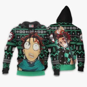 Funny Tanjiro Ugly Christmas Sweater Custom Anime Kimetsu XS12 7