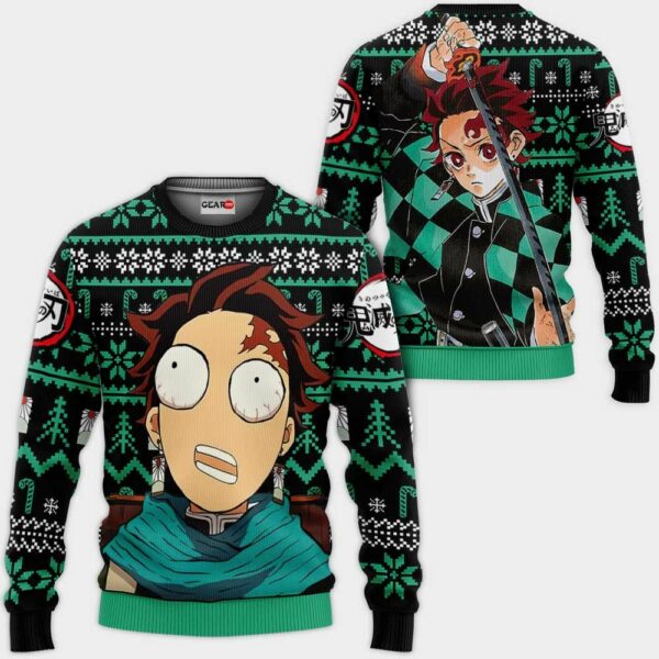 Funny Tanjiro Ugly Christmas Sweater Custom Anime Kimetsu XS12 1