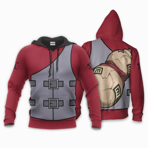 Gaara Uniform Hoodie Shirt Naruto Anime Jacket 3