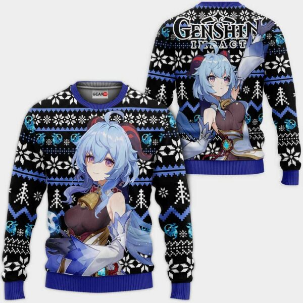 Ganyu Ugly Christmas Sweater Custom Genshin Impact Anime XS12 1