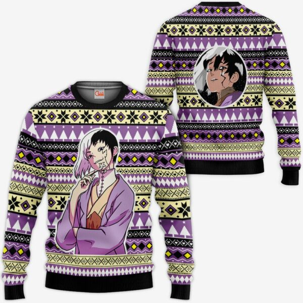 Gen Asagiri Ugly Christmas Sweater Custom Anime Dr Stone XS12 1