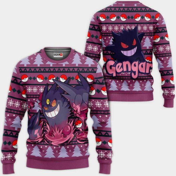 Gengar Sweater Custom Anime Pokemon Ugly Christmas Sweater 1