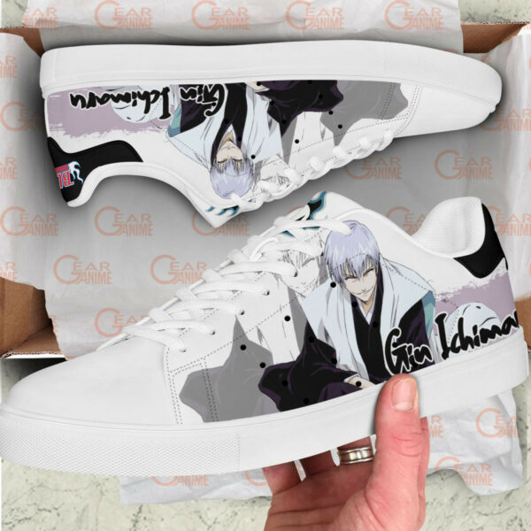 Gin Ichimaru Skate Shoes Custom Anime Bleach Shoes 2