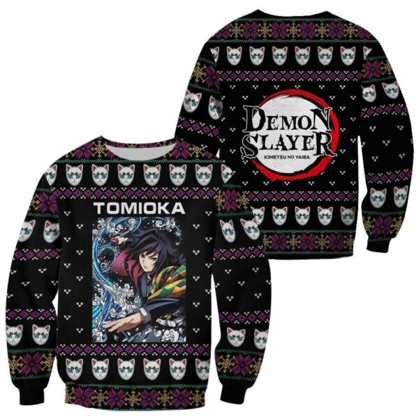 Giyu Tomioka Ugly Christmas Sweater Kimetsu Anime Xmas Gift Custom Clothes 1