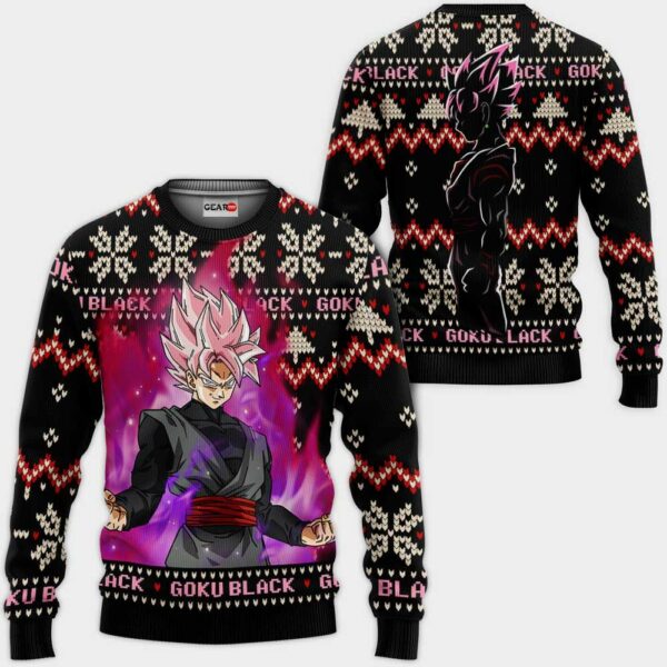 Goku Black Rose Christmas Sweater Custom Anime Dragon Ball XS12 1