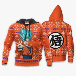 Goku Blue Ugly Christmas Sweater Custom Anime Dragon Ball XS12 7