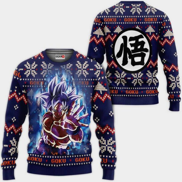 Goku Ultra Instinct Christmas Sweater Custom Anime Dragon Ball XS12 1