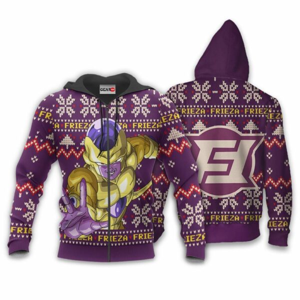 Golden Frieza Ugly Christmas Sweater Custom Anime Dragon Ball XS12 2