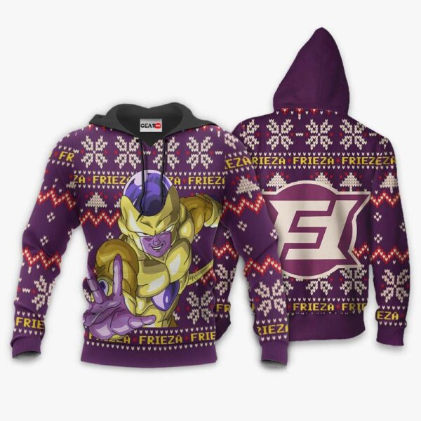 Golden Frieza Ugly Christmas Sweater Custom Anime Dragon Ball XS12 3