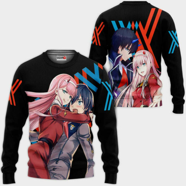 Hiro and Zero Two Hoodie Custom Darling In The Franxx Anime Merch Clothes 2