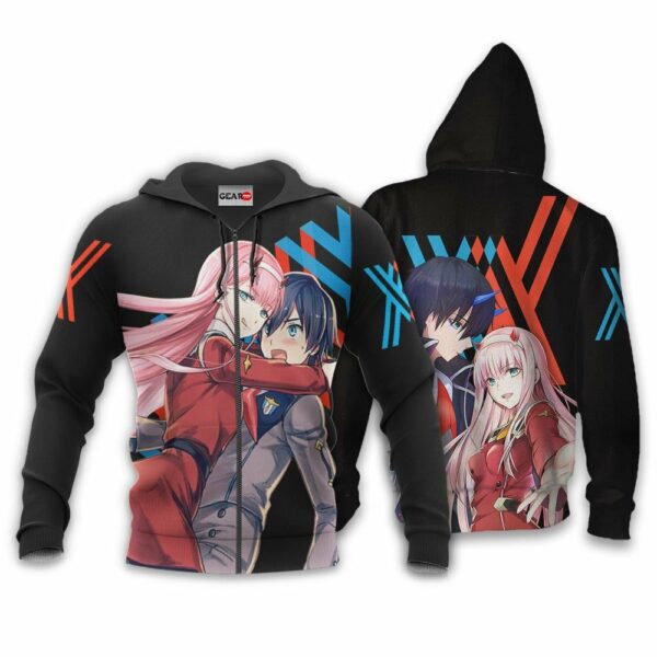 Hiro and Zero Two Hoodie Custom Darling In The Franxx Anime Merch Clothes 1