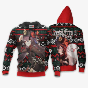 Hu Tao Ugly Christmas Sweater Custom Anime Genshin Impact XS12 7