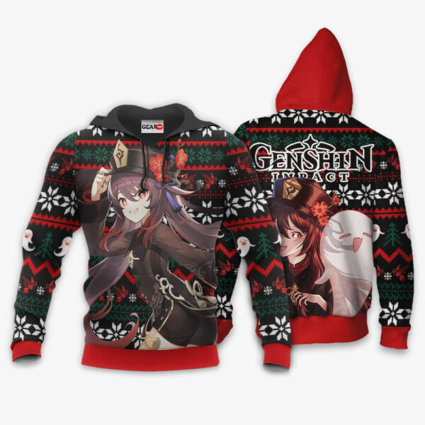 Hu Tao Ugly Christmas Sweater Custom Anime Genshin Impact XS12 3