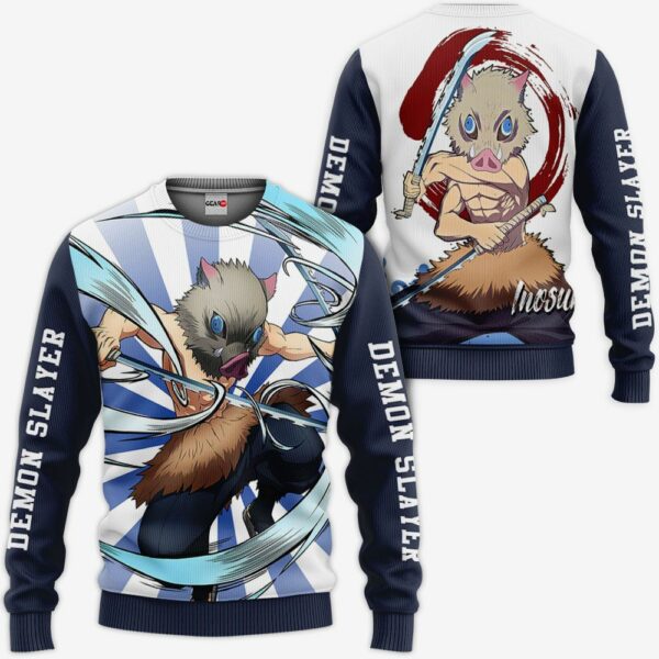 Inosuke Hashibira Hoodie Kimetsu Anime Merch Clothes 2