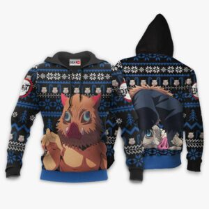 Inosuke Ugly Christmas Sweater Custom Anime Kimetsu XS12 7