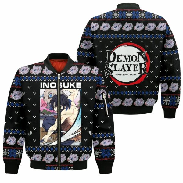 Inosuke Ugly Christmas Sweater Kimetsu Anime Xmas Gift Custom Clothes 4