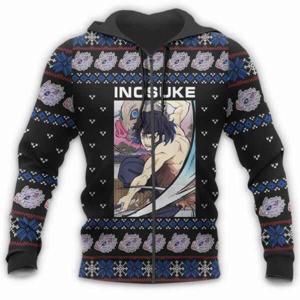 Inosuke Ugly Christmas Sweater Kimetsu Anime Xmas Gift Custom Clothes 7