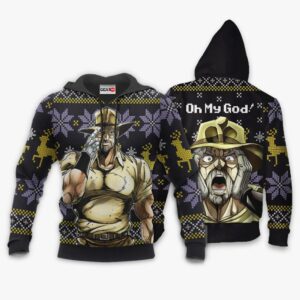 Joseph Joestar Ugly Christmas Sweater Custom Anime JJBA XS12 7