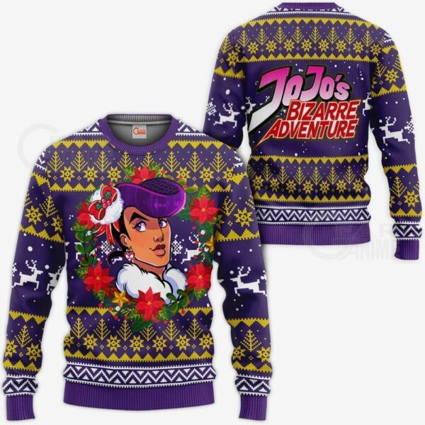 Josuke Higashikata Ugly Christmas Sweater jj's Anime Xmas Hoodie 1