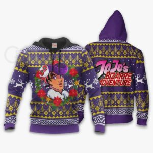 Josuke Higashikata Ugly Christmas Sweater jj's Anime Xmas Hoodie 7