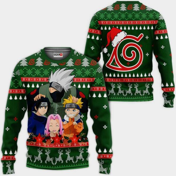Kakashi Team 7 Ugly Christmas Sweater Custom Naruto Anime XS12 1