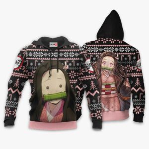 Kamado Nezuko Ugly Christmas Sweater Custom Anime Kimetsu XS12 7