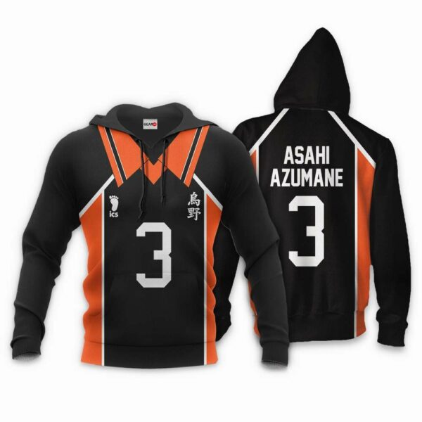 Karasuno Asahi Azumane Uniform Hoodie Num 3 Haikyuu Anime Jacket 4