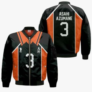 Karasuno Asahi Azumane Uniform Hoodie Num 3 Haikyuu Anime Jacket 11