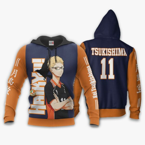 Karasuno Kei Tsukishima Hoodie Haikyuu Anime Merch Clothes 3