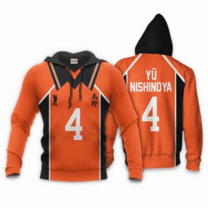 Karasuno Yu Nishinoya Uniform Hoodie Num 4 Haikyuu Anime Jacket 10