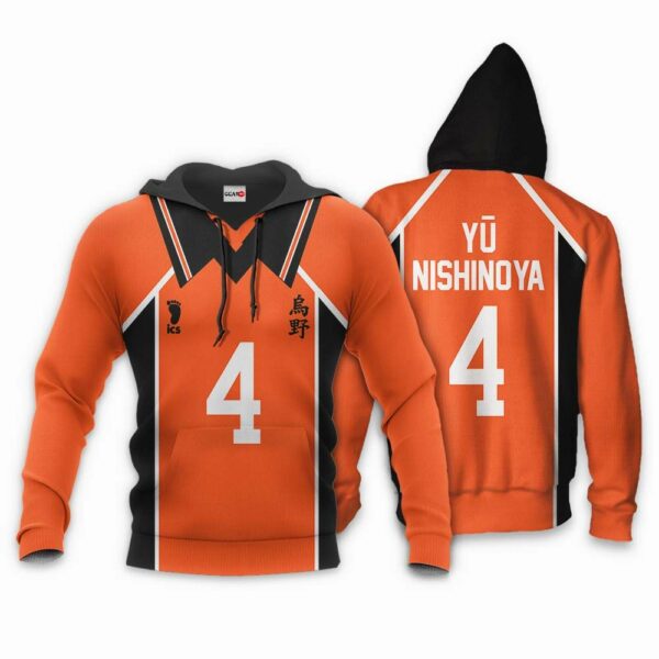 Karasuno Yu Nishinoya Uniform Hoodie Num 4 Haikyuu Anime Jacket 4