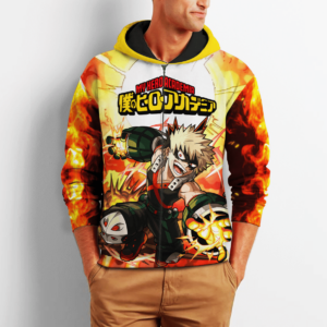 Katsuki Bakugou Zip Hoodie My Hero Academia Anime Shirt Fan Gift HA06 6