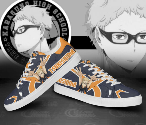 Kei Tsukishima Skate Shoes Custom Haikyuu Anime Sneakers 3