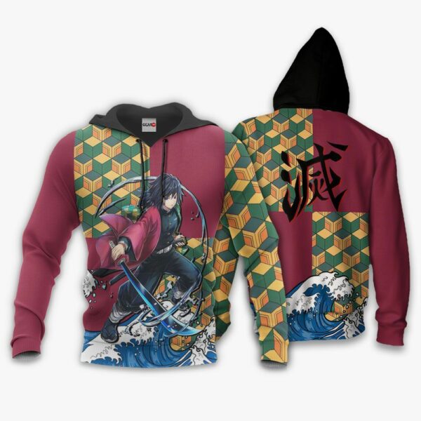 Kimetsu Giyu Tomioka Hoodie Shirt Anime Zip Jacket 3