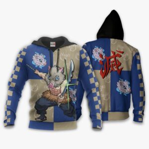 Kimetsu Inosuke Hoodie Shirt Anime Zip Jacket 8