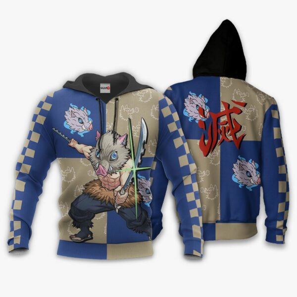 Kimetsu Inosuke Hoodie Shirt Anime Zip Jacket 3