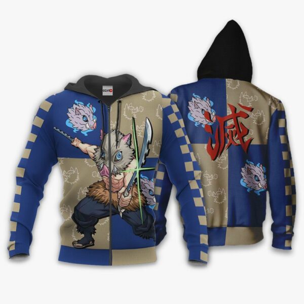 Kimetsu Inosuke Hoodie Shirt Anime Zip Jacket 1