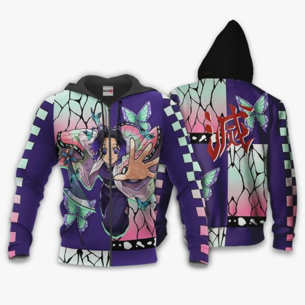 Kimetsu Shinobu Kocho Hoodie Shirt Anime Zip Jacket 1