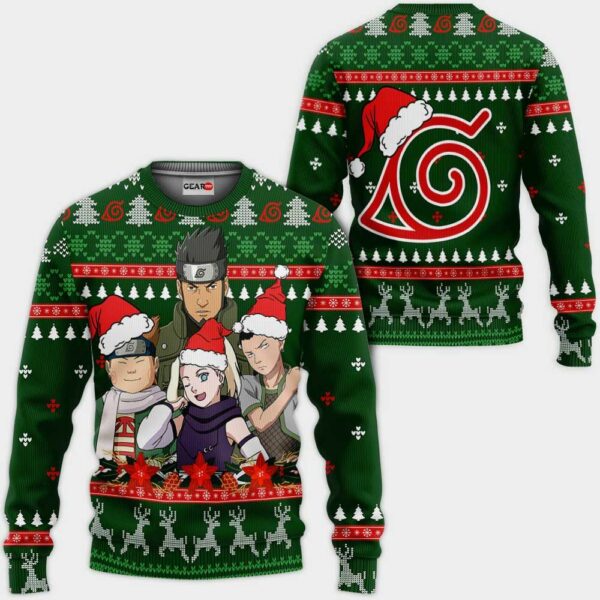 Konoha Team 10 Ugly Christmas Sweater Custom Naruto Anime XS12 1